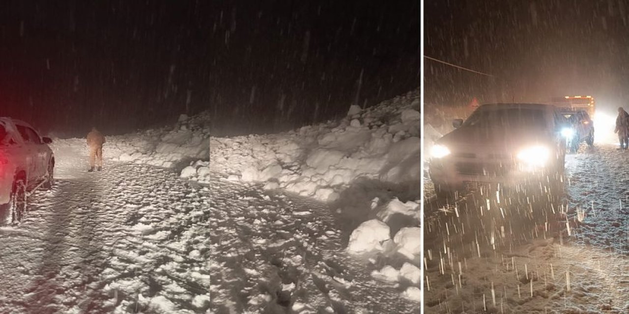 Hakkari’de çığ düşmesi sonucu çok sayıda araç yolda mahsur kaldı