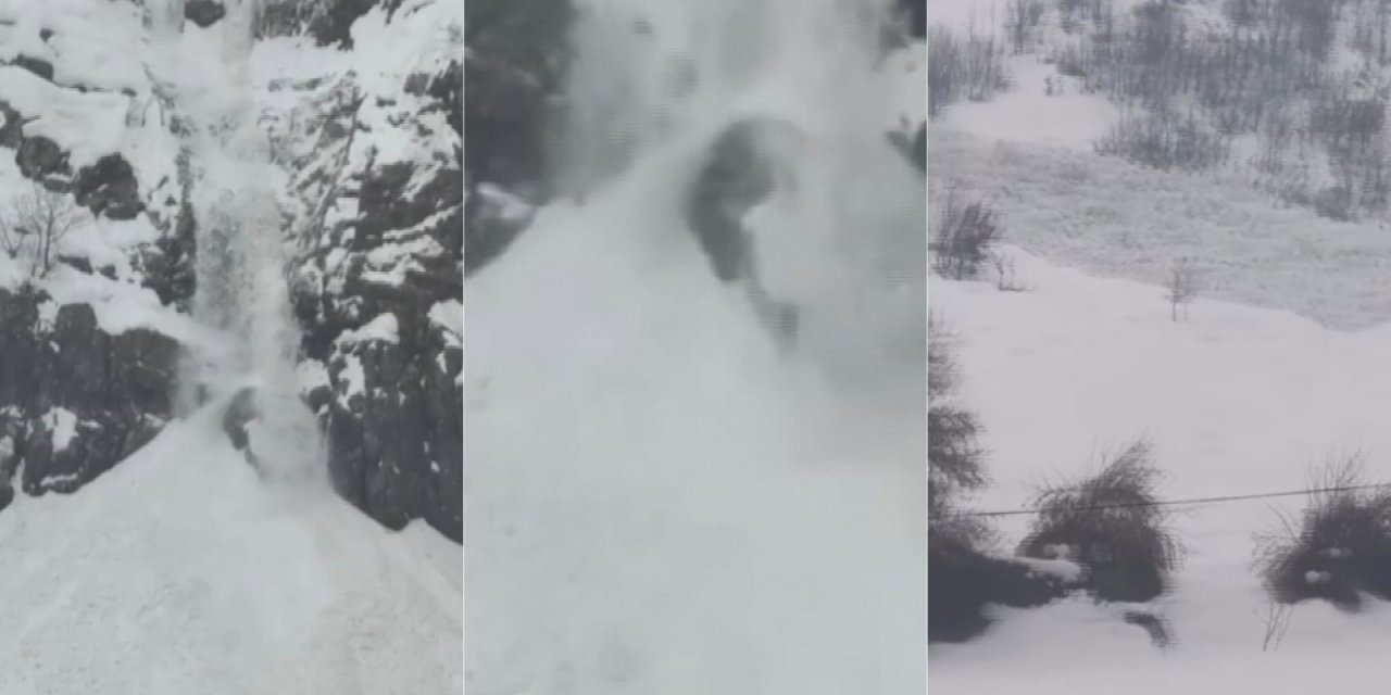 Şırnak’ta çığ düşme anı kameraya böyle yansıdı