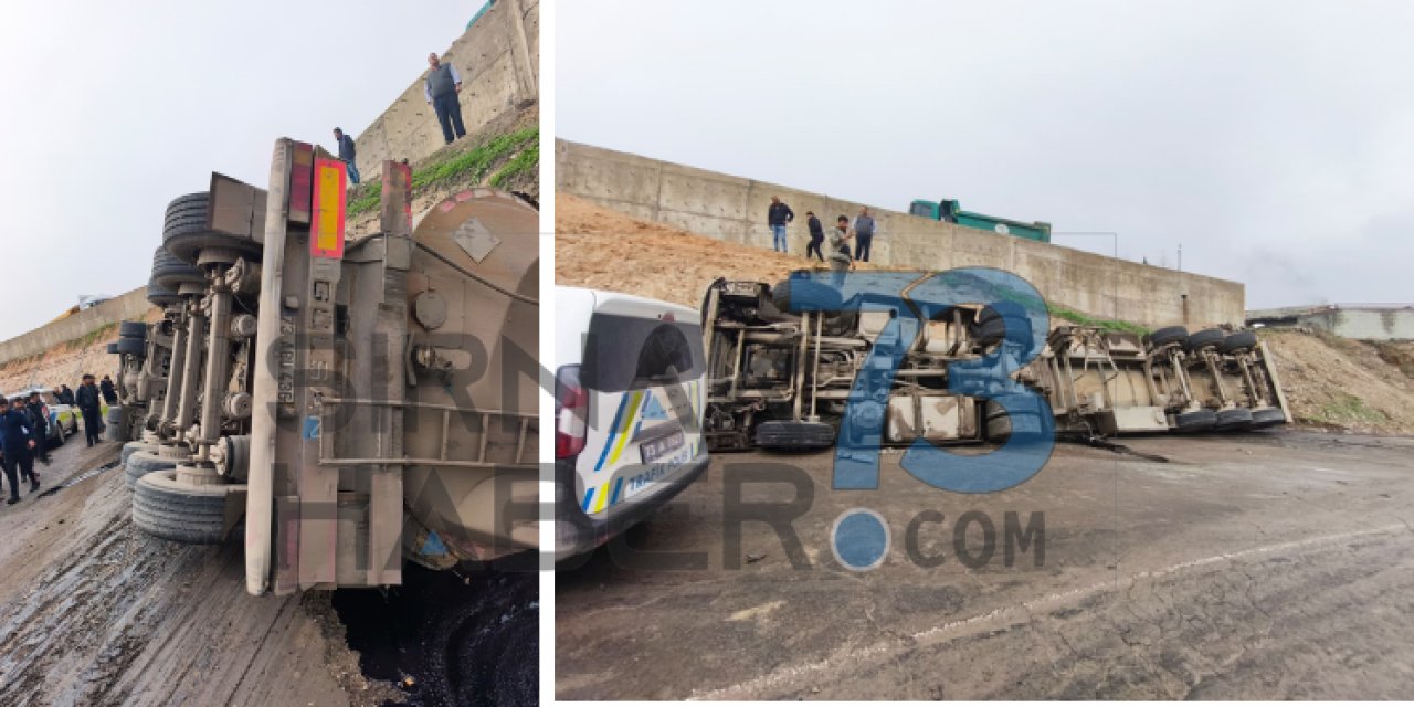 Cizre'de Tanker Kazası: Sürücü Hastaneye Kaldırıldı