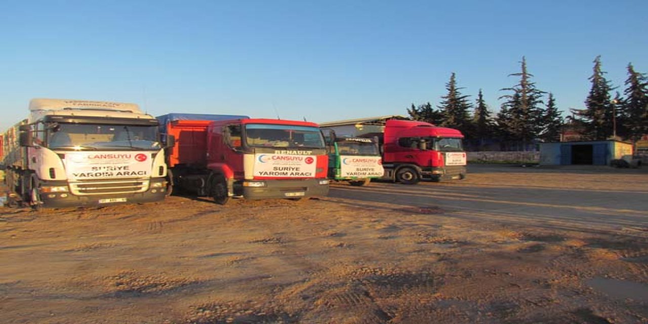 Cansuyu Şırnak İl Temsilciliği Suriye’ye Yardım Götürüyor