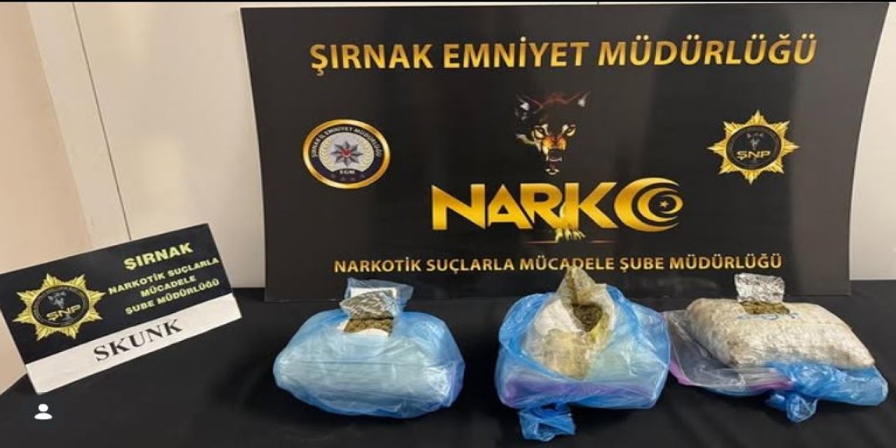 Şırnak'ta durdurulan araçta 1 kilo 400 gram esrar ele geçirildi: 2 gözaltı