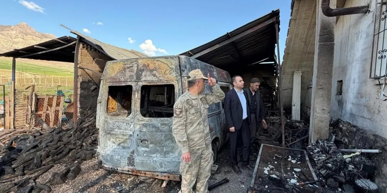 Evi ve Aracı Kül Olan Aileye Kaymakam Partal’dan Destek Ziyareti