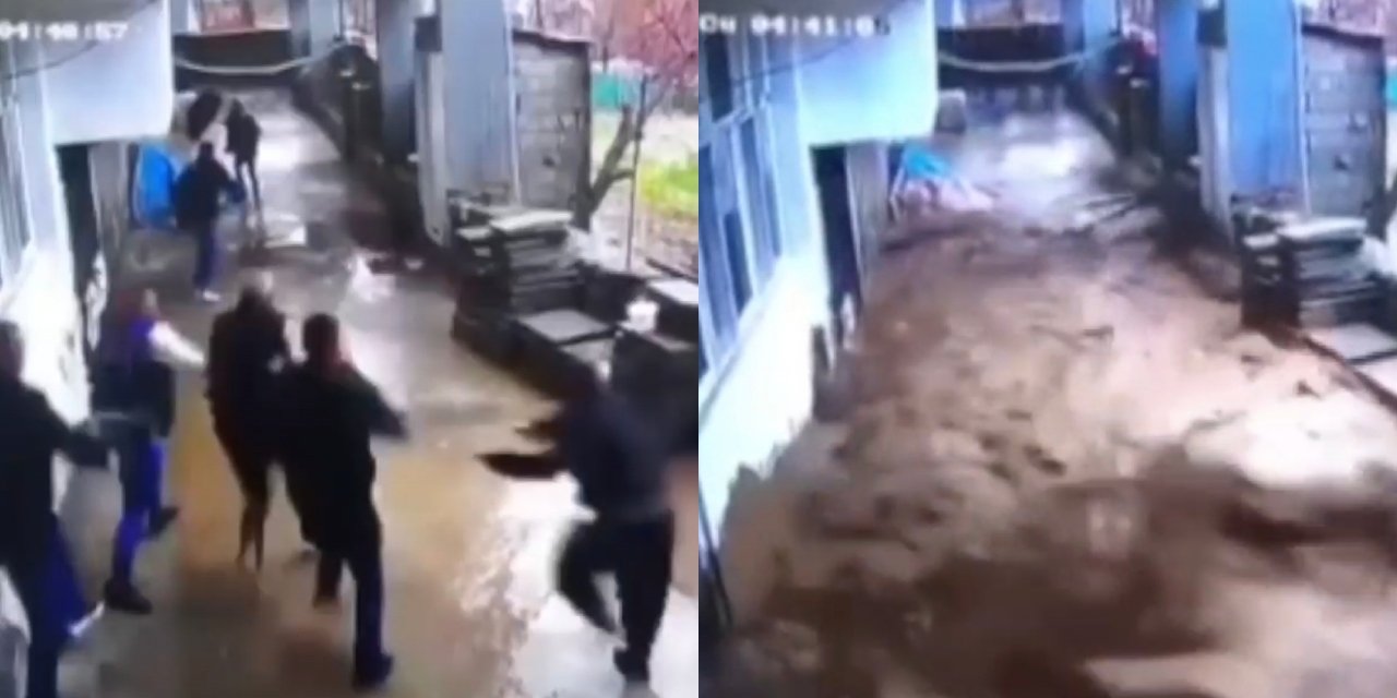 Şırnak’ta vatandaşların selden son anda kurtulması kameraya yansıdı