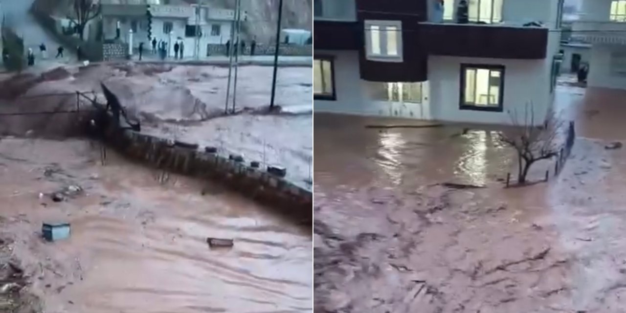 Şırnak’ta yağış etkili oldu: Dereler taştı, evleri su bastı