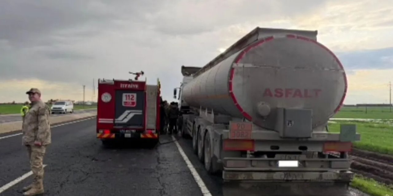 Cizre-Nusaybin karayolunda tanker yangını
