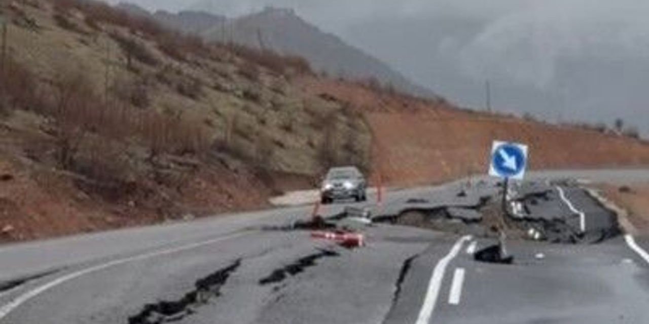 Yeni yapılan sınır yolunda bir çok noktada çökme meydana geldi