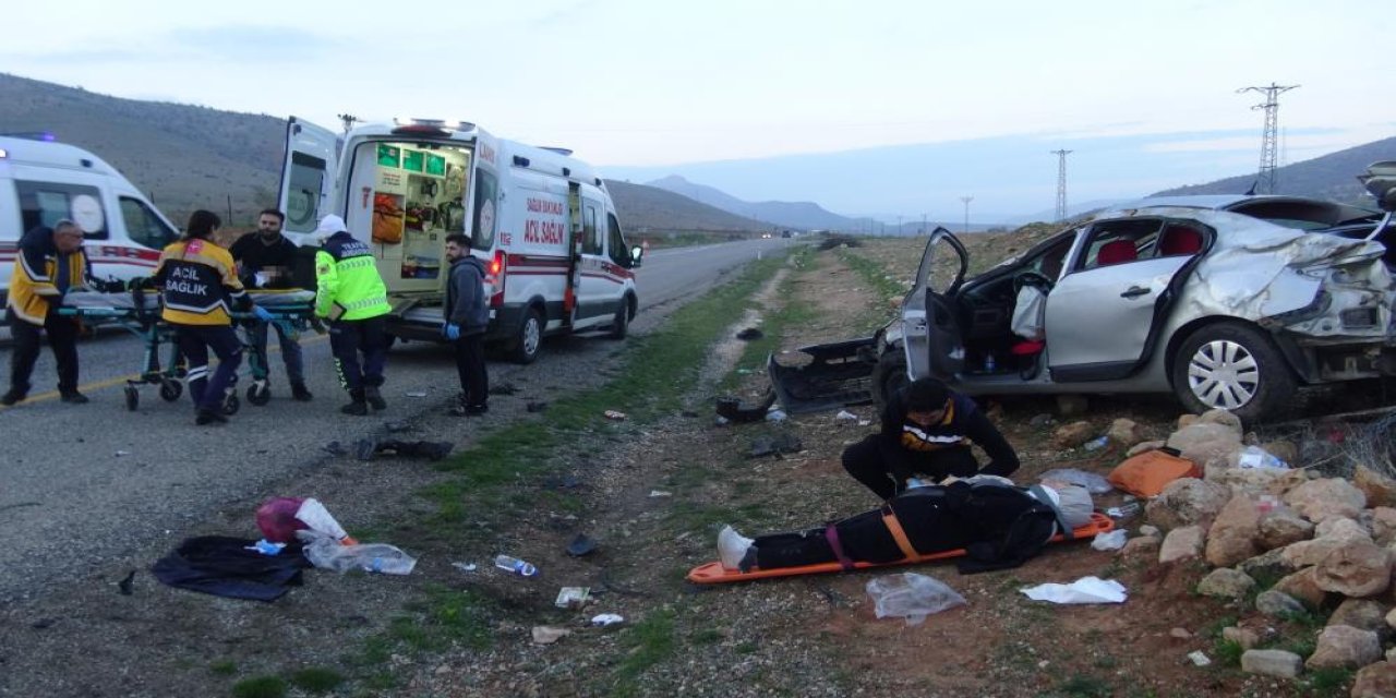 Direğe çarpıp takla atan otomobildeki 5 kişi yaralandı