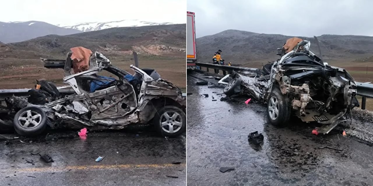 Tırla çarpışan hafif ticari araçtaki 3 kişi hayatını kaybetti