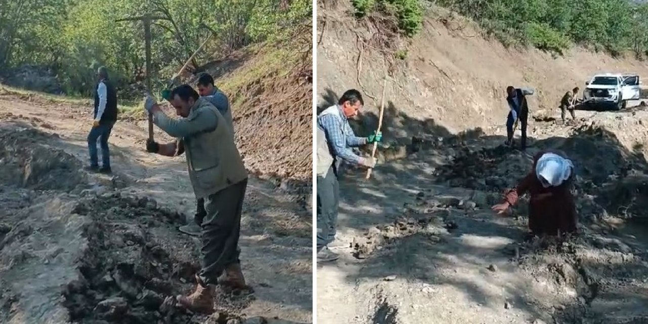 Besta’da Arıcılar Bozuk Yolları Kendileri Açtı