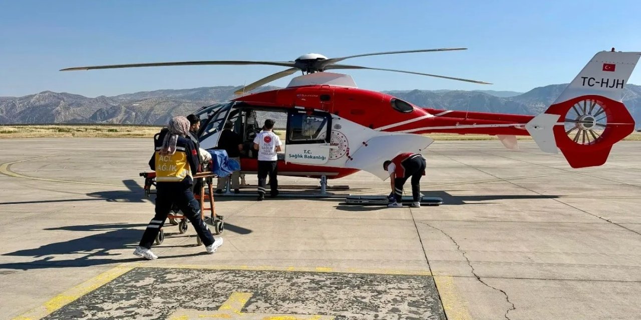 Şırnak’ta İki Hasta Helikopter Ambulansla Sevk Edildi
