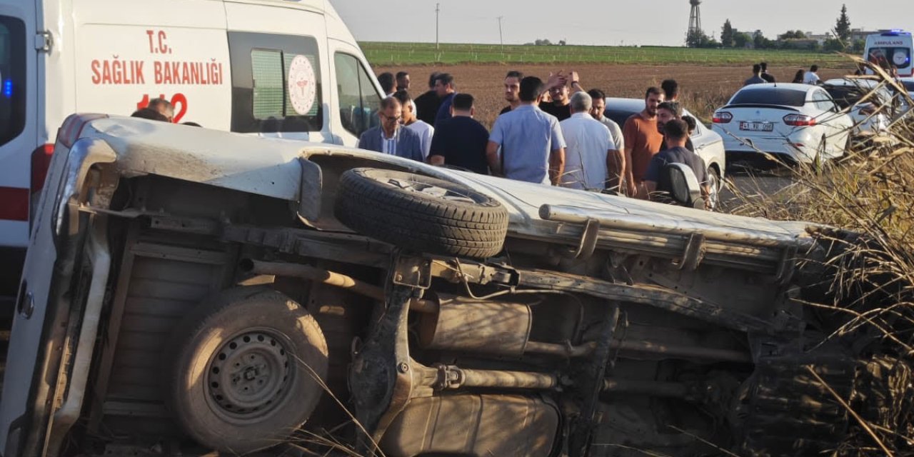 Kızıltepe'de devrilen pikaptaki 3 kişi yaralandı