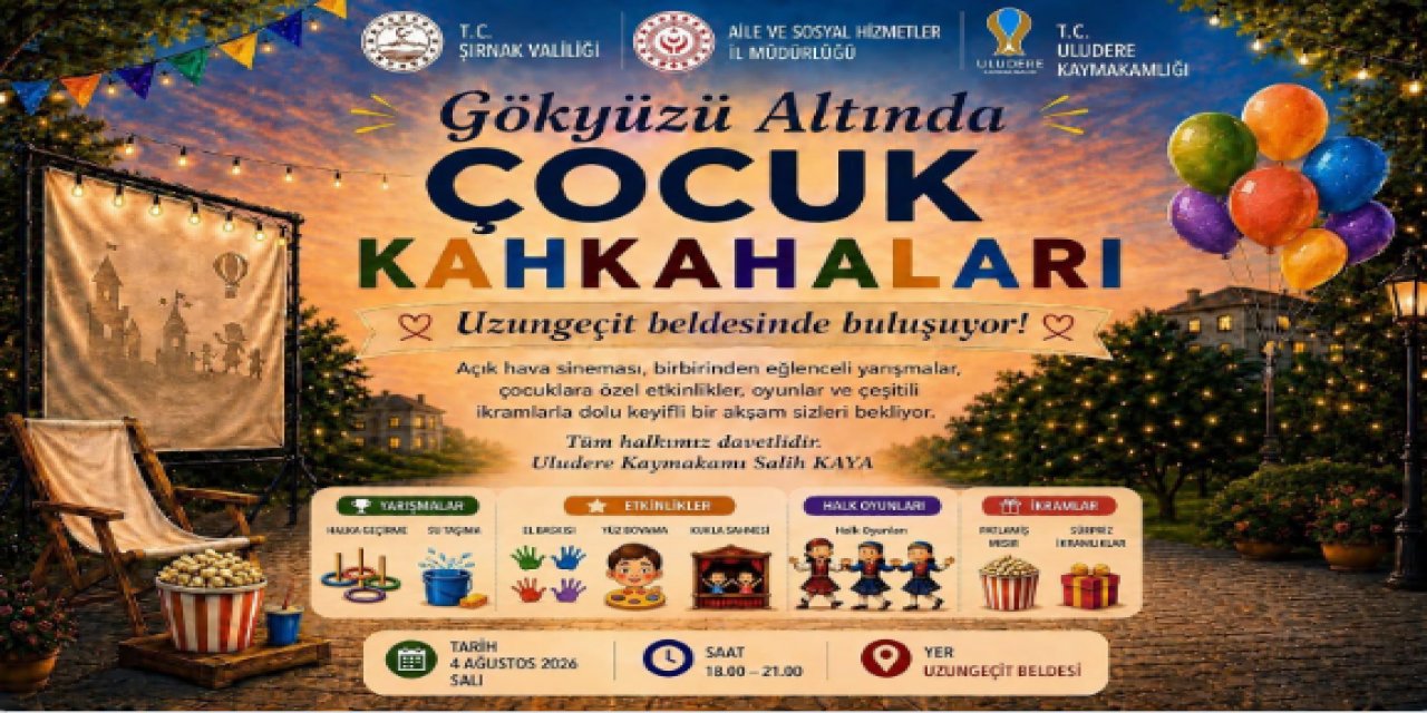 Uludere'de Çocuklar Gökyüzü Altında Kahkahalarla Buluşacak
