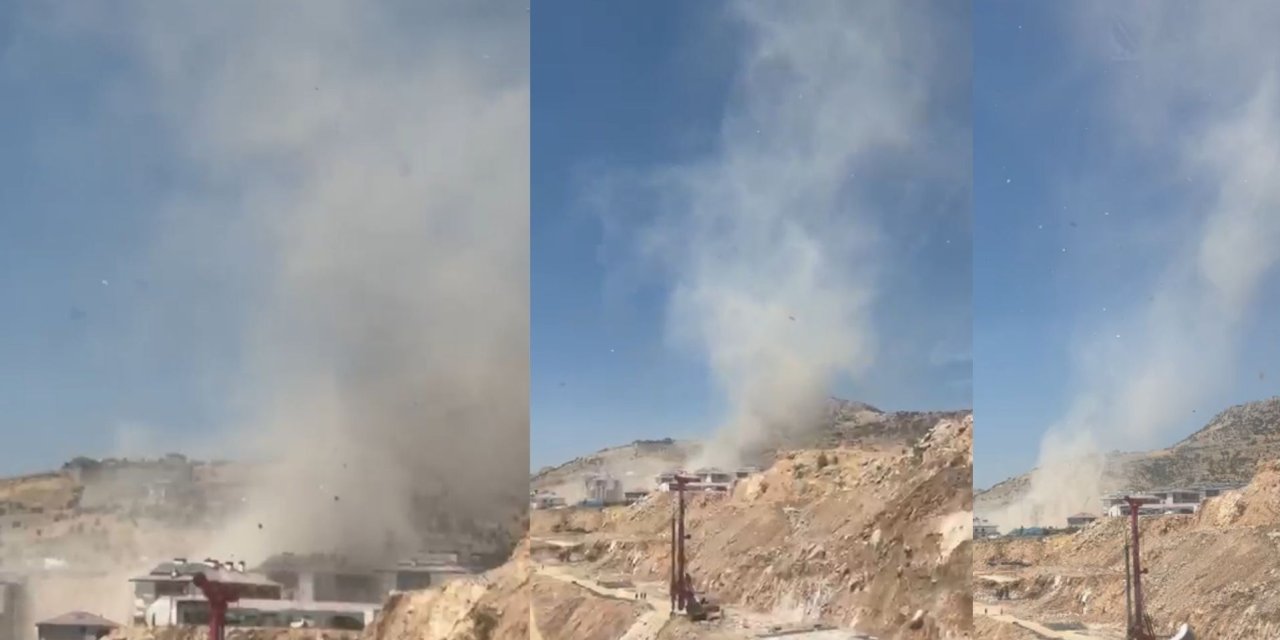 Şırnak’ta TOKİ Konutları Bölgesinde Hortum Oluştu! Ortalık Toz Bulutuna Büründü