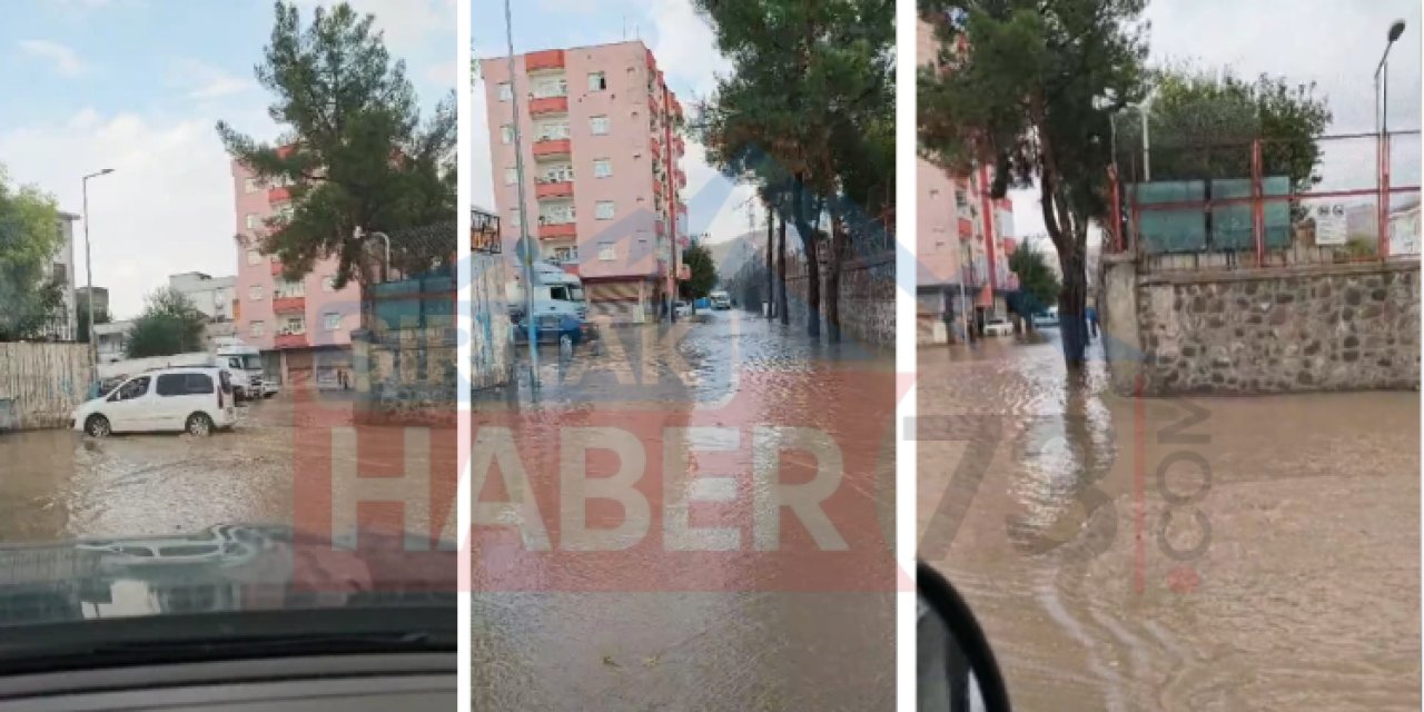 Cizre’de Sağanak Sele Neden Oldu! Caddeler ve Sokaklar Su Altında Kaldı