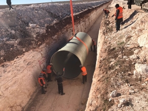 Viranşehir pompaj sulama inşaatı çalışmaları devam ediyor