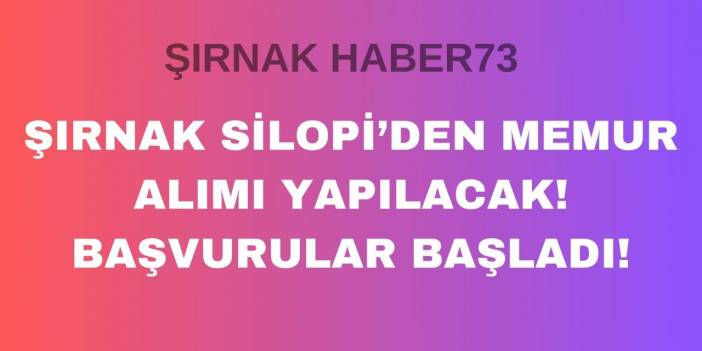 Silopi'de Memur Alımı Yapılacak! 2 Bin Kişilik Kadroya Başvurular Başladı