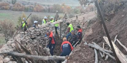 Ahırın tavanı çöktü, 3 küçükbaş telef oldu