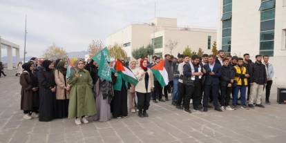 Şırnak Üniversitesi öğrencileri Filistin'e destek açıklaması yaptı