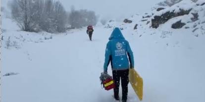 Hakkari'de sağlık ekipleri hastaya müdahale için seferber oldu