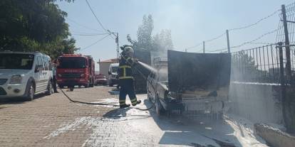 Siirt'te park halindeki otomobil yandı