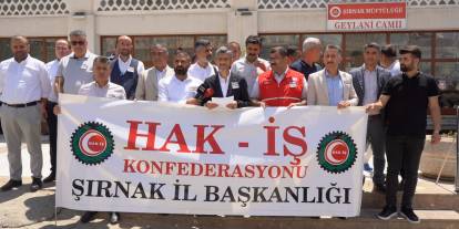 HAK-İŞ Şırnak’ta Şehitler İçin Gıyabi Cenaze Namazı Kıldı, Mevlit Okudu