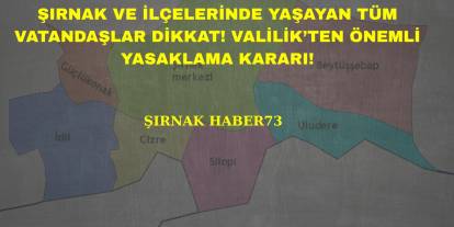 Şırnak Valiliğinden Sıkı Tedbir Kararı: Bunları Yapanlara Ceza Kesilecek