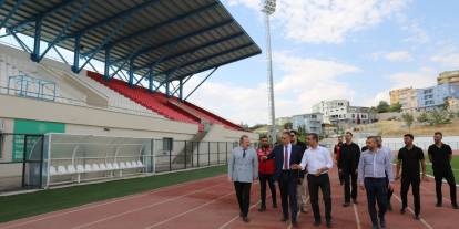 Yeni Atanan Şırnak Emniyet Müdürü Sazak, Şehir Stadyumu’nda İncelemelerde Bulundu