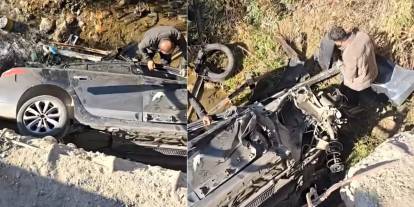 Hakkari’de dereye devrilen otomobildeki 4 Şırnaklı vatandaş yaralandı