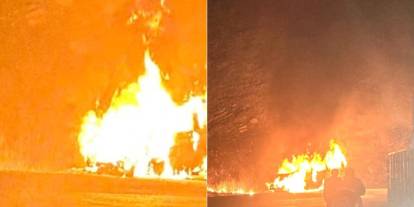 Şırnak’ta seyir halindeki araç alev alev yandı