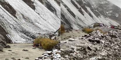Hakkari'de kayadan kaçan araç Zap Suyu’na düştü: 4 madenci mahsur kaldı