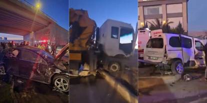 Cizre’de vinç kavşakta araçlara çarptı: Çok sayıda yaralı var