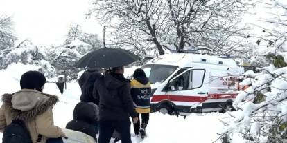 Hakkari’de hamile kadının hastaneye ulaştırılması için ekipler seferber oldu