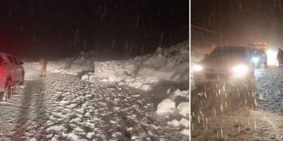 Hakkari’de çığ düşmesi sonucu çok sayıda araç yolda mahsur kaldı