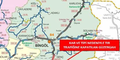 Bingöl-Diyarbakır karayolu tır trafiğine kapandı