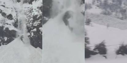 Şırnak’ta çığ düşme anı kameraya böyle yansıdı