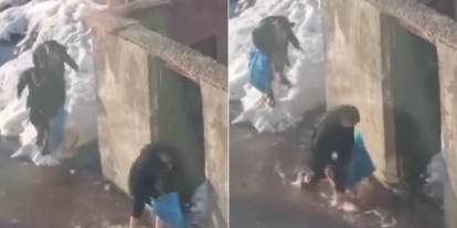 Yollar su altında kaldı, çocuklar bayram şekeri mesaisinden vazgeçmedi