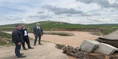 Silopi ilçe kaymakamı Partal'dan selin vurduğu alanlarda inceleme