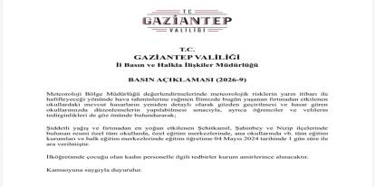 Gaziantep’te Fırtına Sonrası Okullar Tatil Edildi