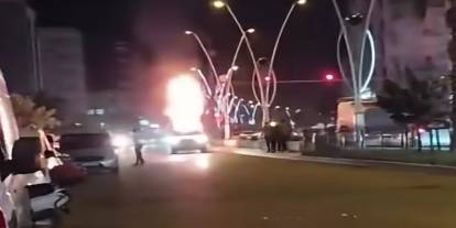Silopi’de Belediyeye Ait İlaçlama Aracı Alev Aldı
