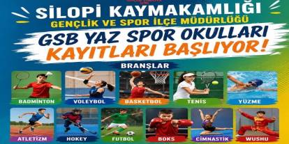 Silopi'de GSB Yaz Spor Okulları İçin Kayıtlar Başladı