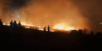 Cizre’de Okullar Bölgesi Yakınında Anız Yangını