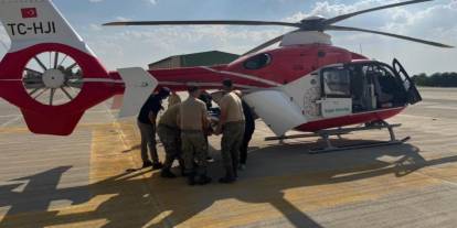 Siirt'te beyin kanaması geçiren kadın helikopterle sevk edildi