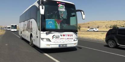 Avrupa'dan yola çıkan yola çıkan "Filistin Konvoyu" Şırnak'a ulaştı