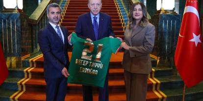 Amedspor Heyeti Külliye’de Cumhurbaşkanı Erdoğan ile Buluştu