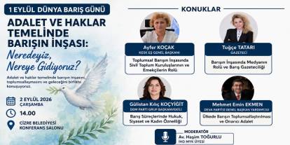 Cizre’de “Adalet ve Haklar Temelinde Barışın İnşası” Paneli Düzenlenecek
