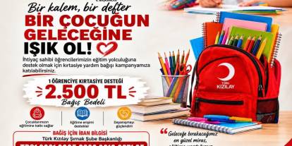 Kızılay Şırnak’tan öğrenciler için kırtasiye desteği kampanyası
