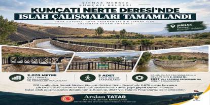 Şırnak Kumçatı’da Nerte Deresi Islahının İlk Etabı Tamamlandı