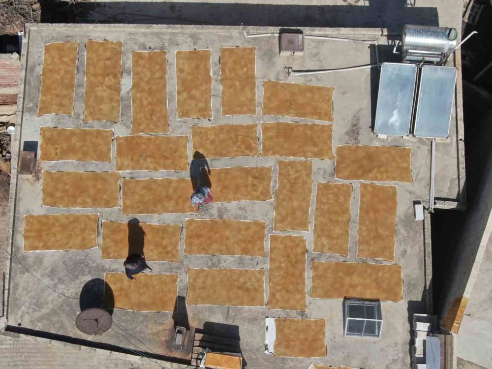 Gaziantep’te Kadınların Üzüm Pekmezli Pestil Mesaisi Başladı